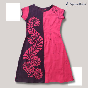 Bathik Frock for Women by Alponso Batiks. Simple Batik Frocks Made out of Cotton Fabrics with Multiple Designs.