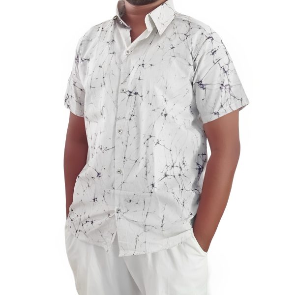 white shirt Batik Shirts for Men by Alponso Batiks. Short Sleeve White Shirts Men's Wear