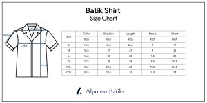 Batik Shirt Size Chart of Alponso Batiks